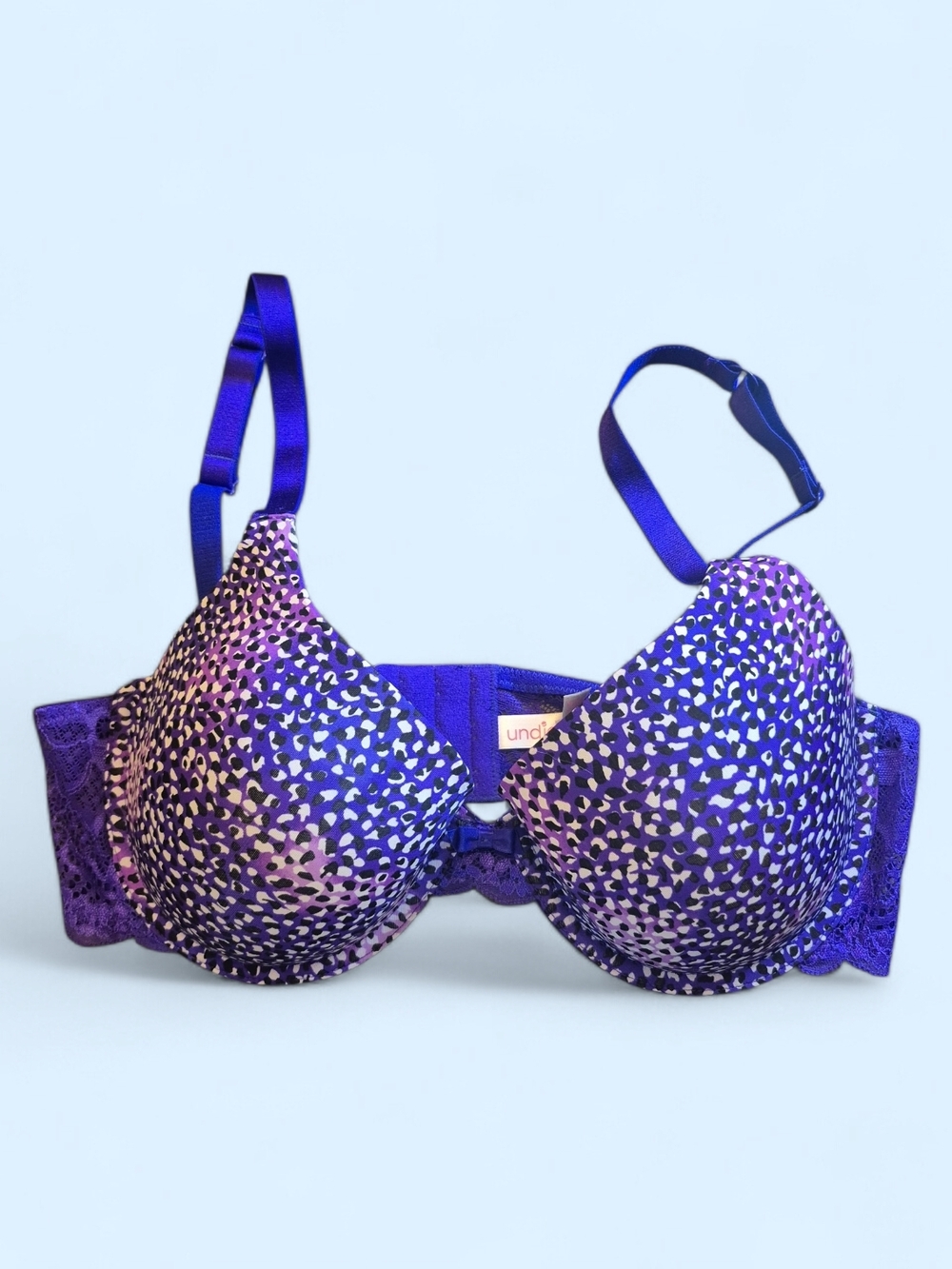 Purple Leopard Print T-Shirt Bra with Supportive Molded Cups